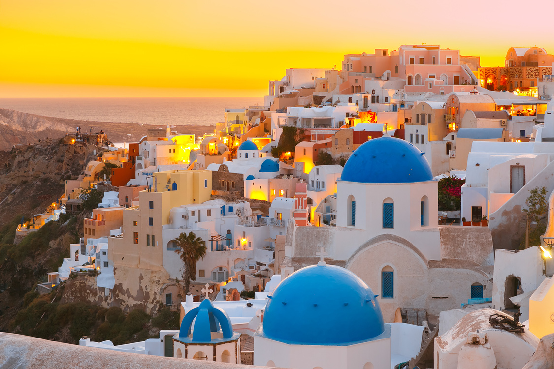 Oia at sunset, Santorini, Greece